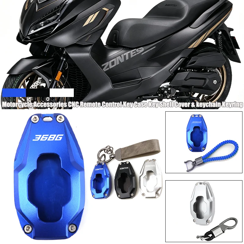 Motorcycle Accessories For Zontes 368G 368 G 2023-2024 2025 2026+ CNC Remote Control Key Case Key Shell Cover & Keychain Keyring