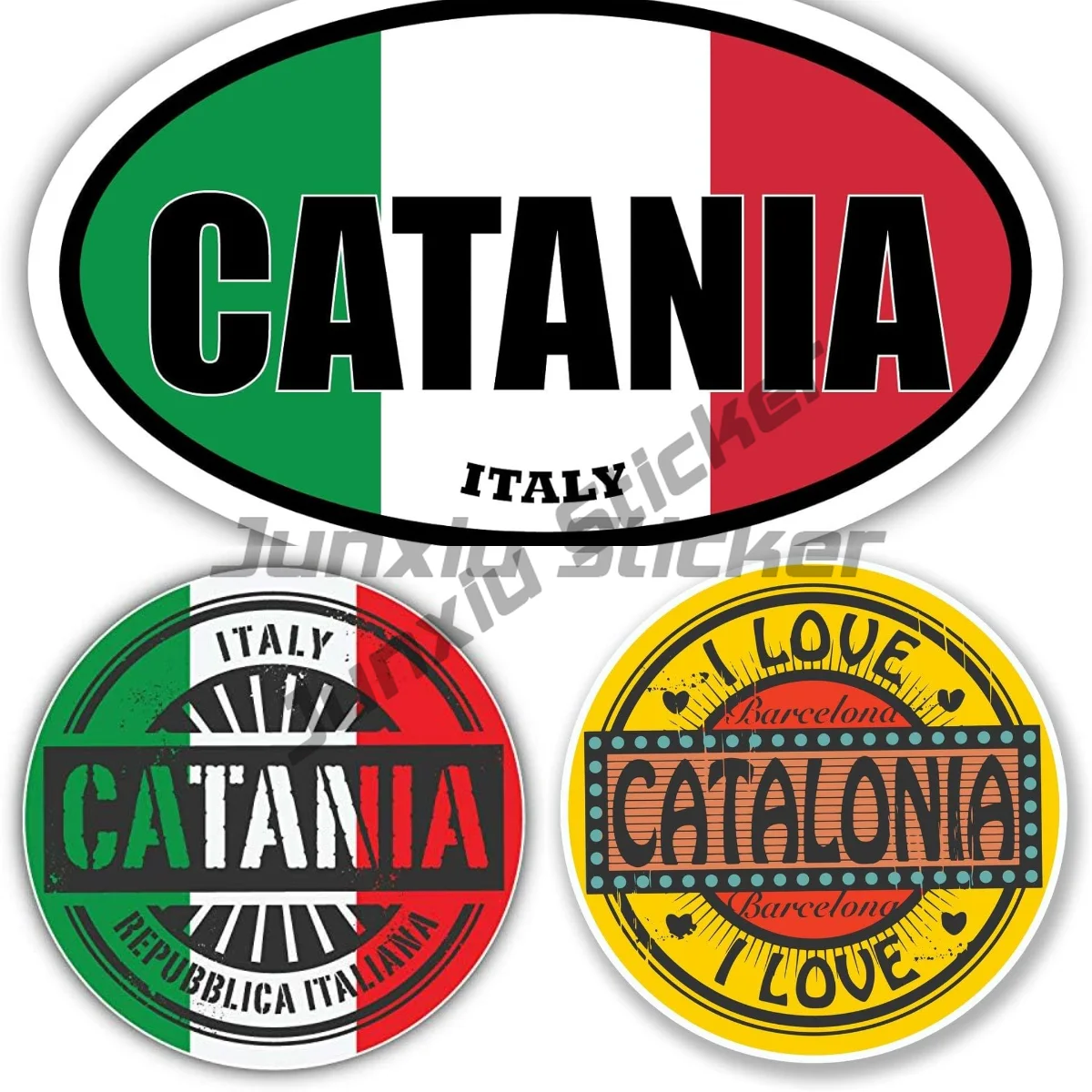 

CATANIA ITALY Flag Car Sticker Construction Toolbox, Hardhat, Lunchbox, Helmet, Mechanic, Luggage Sticker