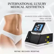 Linglong V2.0 Diode Laser Lipolysis Machine 980 1470 635nm 20W 3W Anti Inflammation Fat Reduction Skin Tightening CE Certified