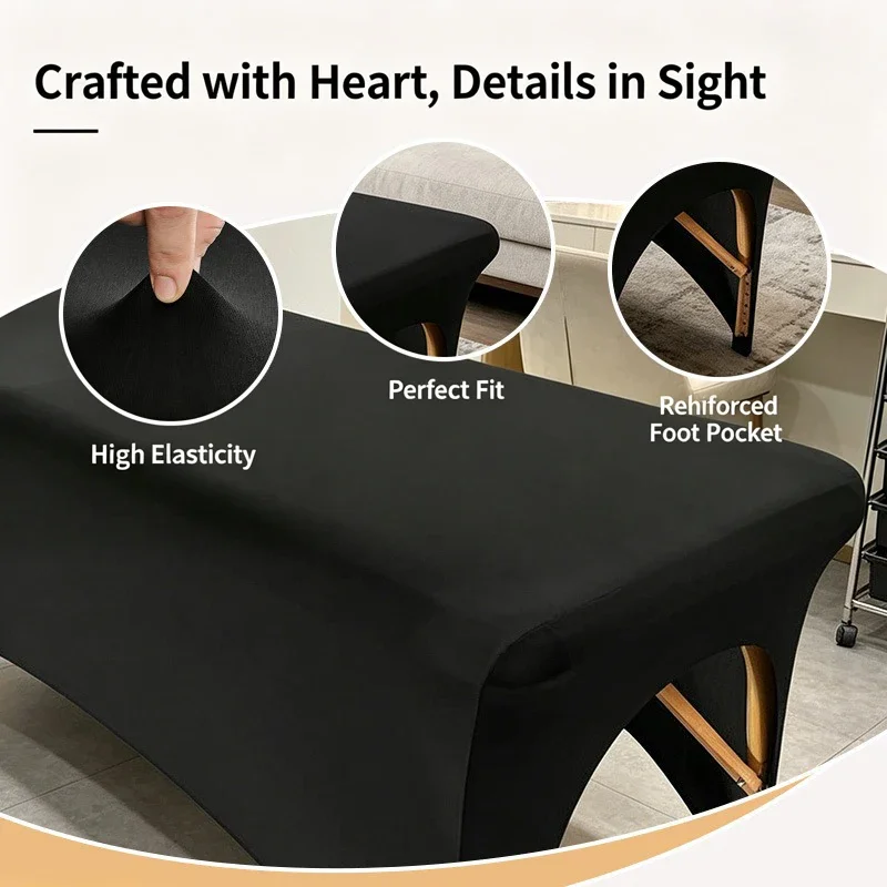 High Elastic Beauty Salon Table Cover Breathable Stretchy Fitted Massage Bed Sheet Machine Washable Solid Color Spa Table Cover