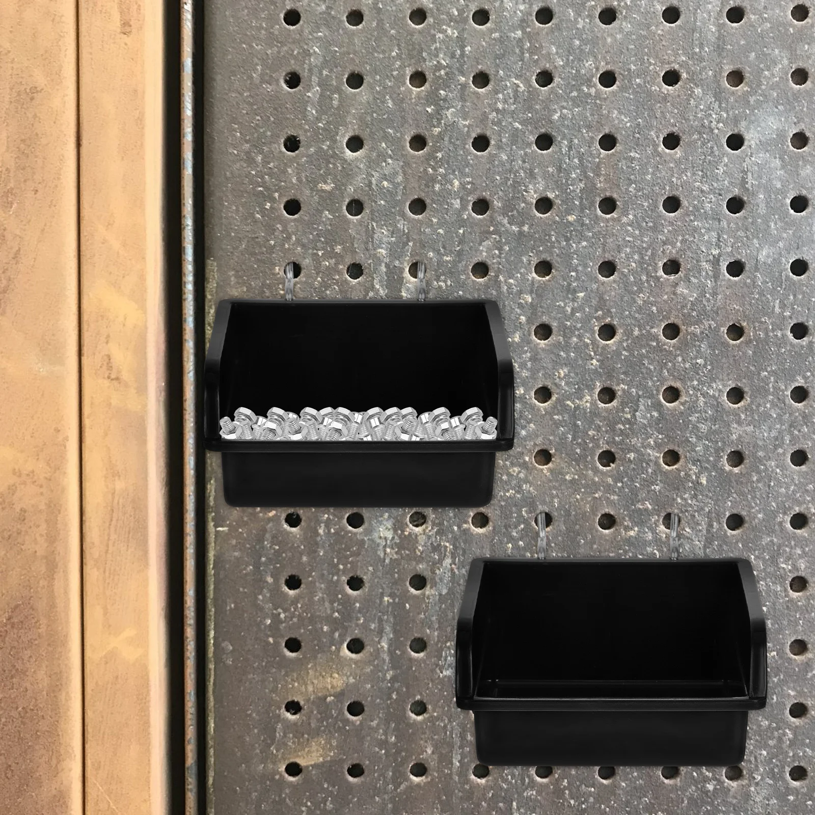 

6Sets Pegboard Bins Plastic Heavy Duty Storage Baskets Organizer Hooks for Garage Workshop Craft Room Tool Organization