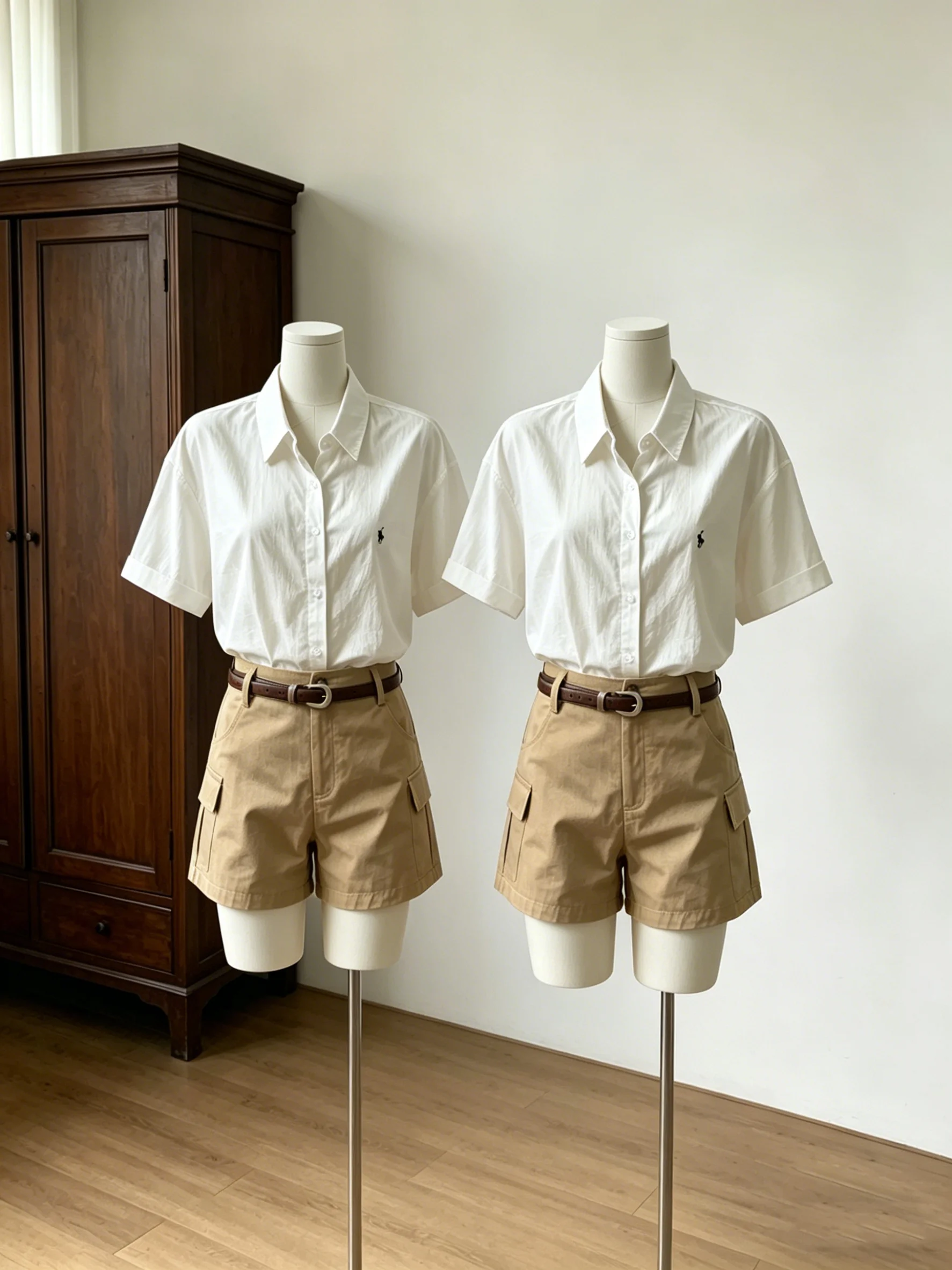 Korean Style Retro Khaki Workwear Shorts Women's Summer New Multi Pocket High Waist Slimming Casual Pants Straight Leg Zipper