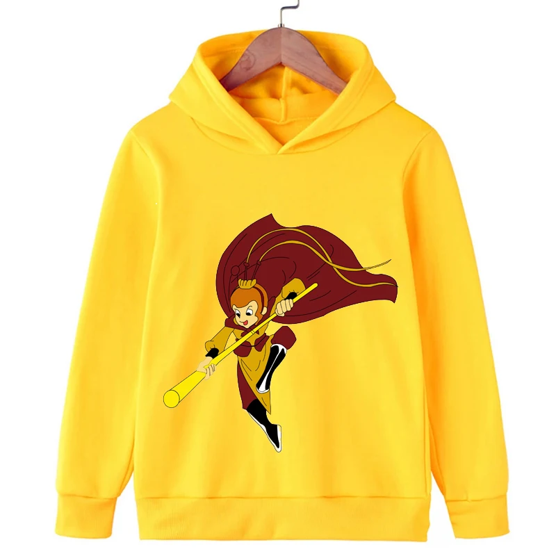 2024 New Cartoon The Monkey King Print Kids Boys Hoodies Sweatshirts for Spring Autumn Coats Teenager Boy Clothes Kid Girls Tops