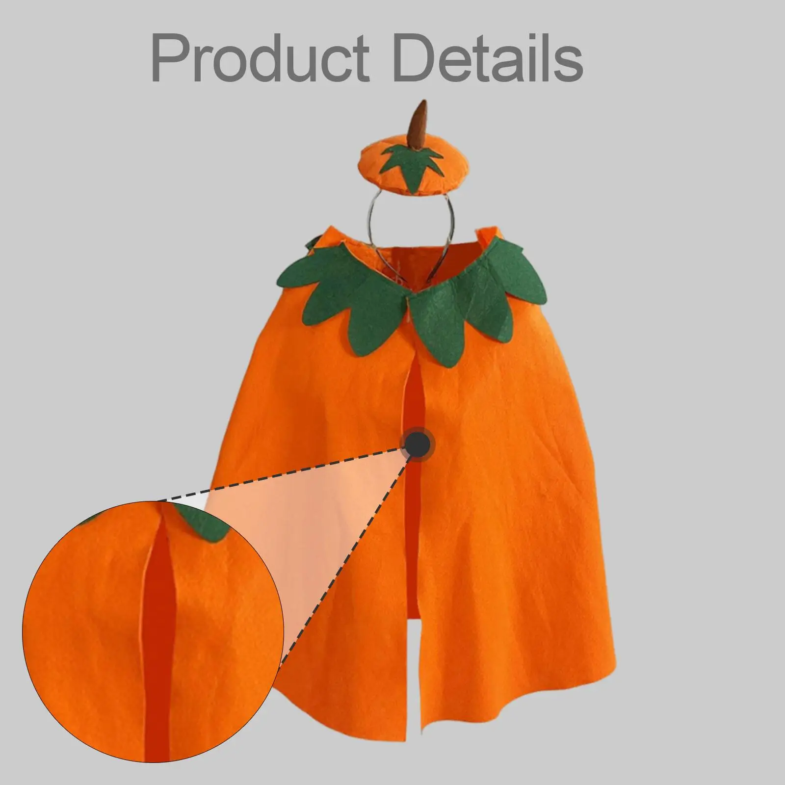 Traje de capa de calabaza para niños para juegos de rol puesta en escena accesorios fotográficos