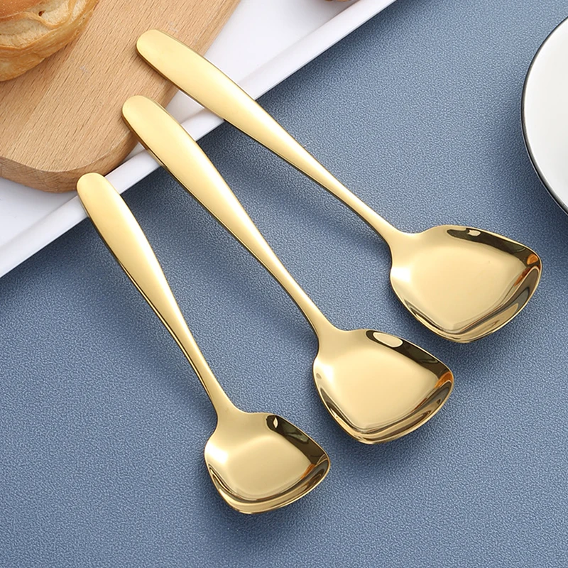 Big Salad Spoon Fork Set Stainless Steel Kitchen Food Server Pasta Utensils Public Gold Tableware Using Buffet Restaurant Tools