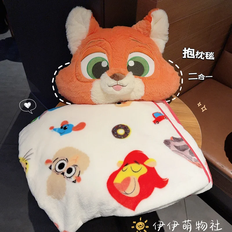 Cartoon Zootopia Cushion Blanket Comfortable Soft Bed Back Cushion Nick Judy Fox Rabbit Leopard Cushion Blanket Surprise Gifts