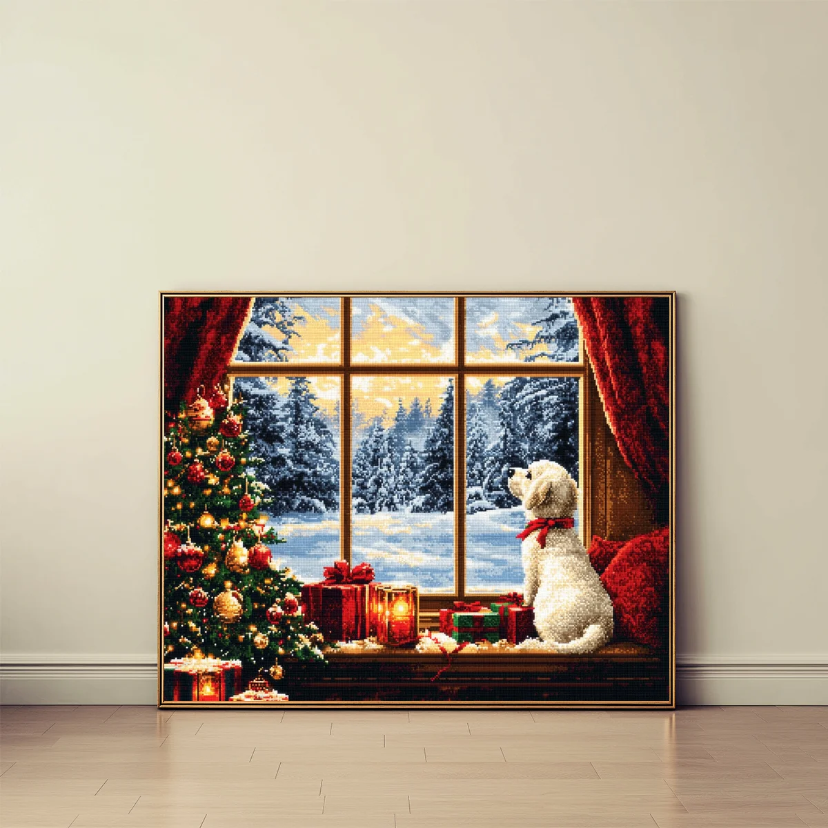 1 Stück 40x50cm/15,7x19,69 Zoll, 11Ct/14Ct Kreuzstich-Set, DIY Valentinstagsgeschenk, Stickerei-Set für Festivals, Tiermotiv – Detail 3