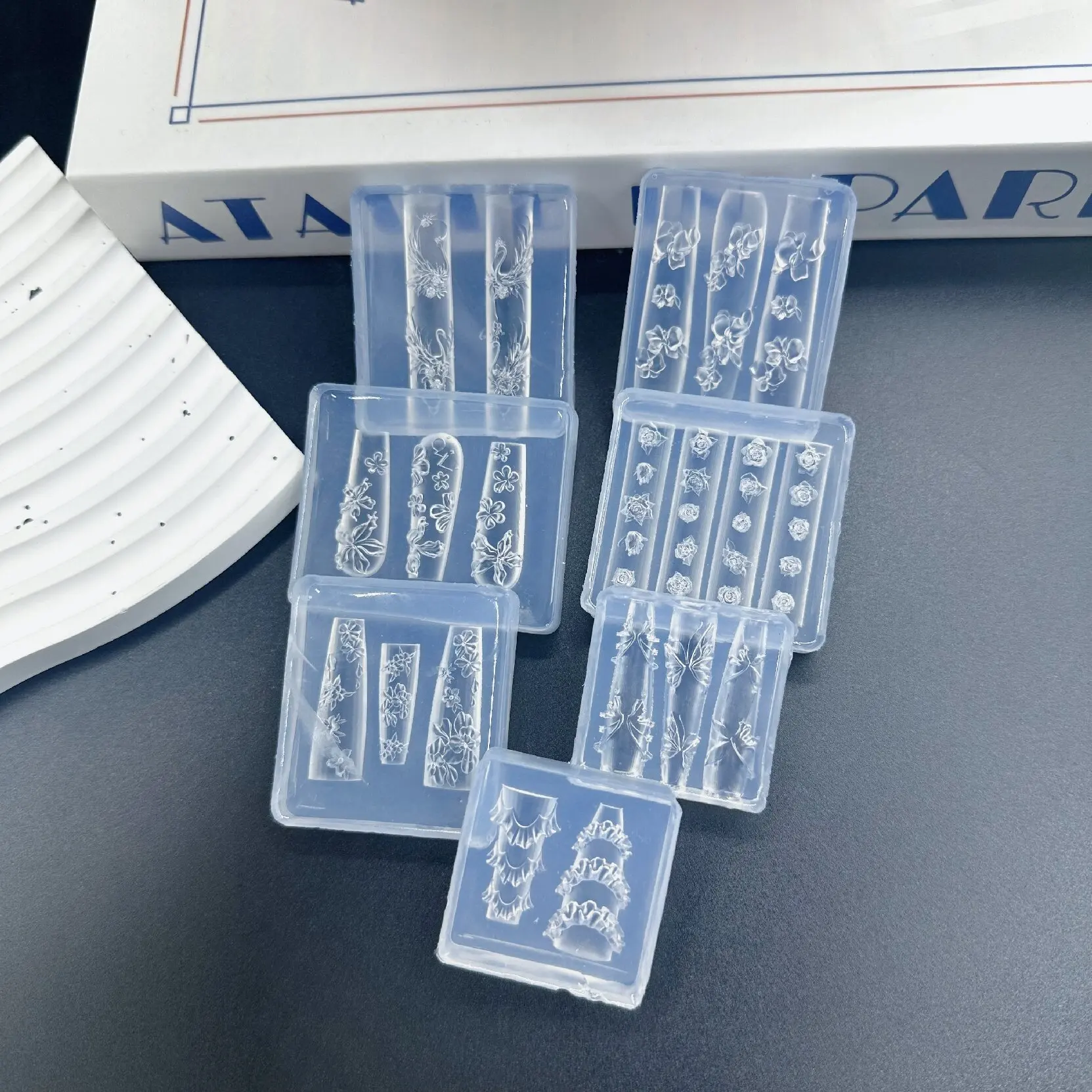 2 шт., мягкая силиконовая форма для дизайна ногтей, 3D акриловый инструмент для резьбы по дереву, сделай сам, маленький бант, лебедь, трехмерная рельефная форма для камелии, можно использовать повторно