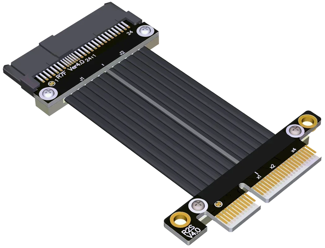 U.2 Interface U2 To PCIE 4.0 X1 SFF 8639 NVMe Extension Adapter Data Cable for SSD SFF8639 Converter 64Gbps Straight Right Angle