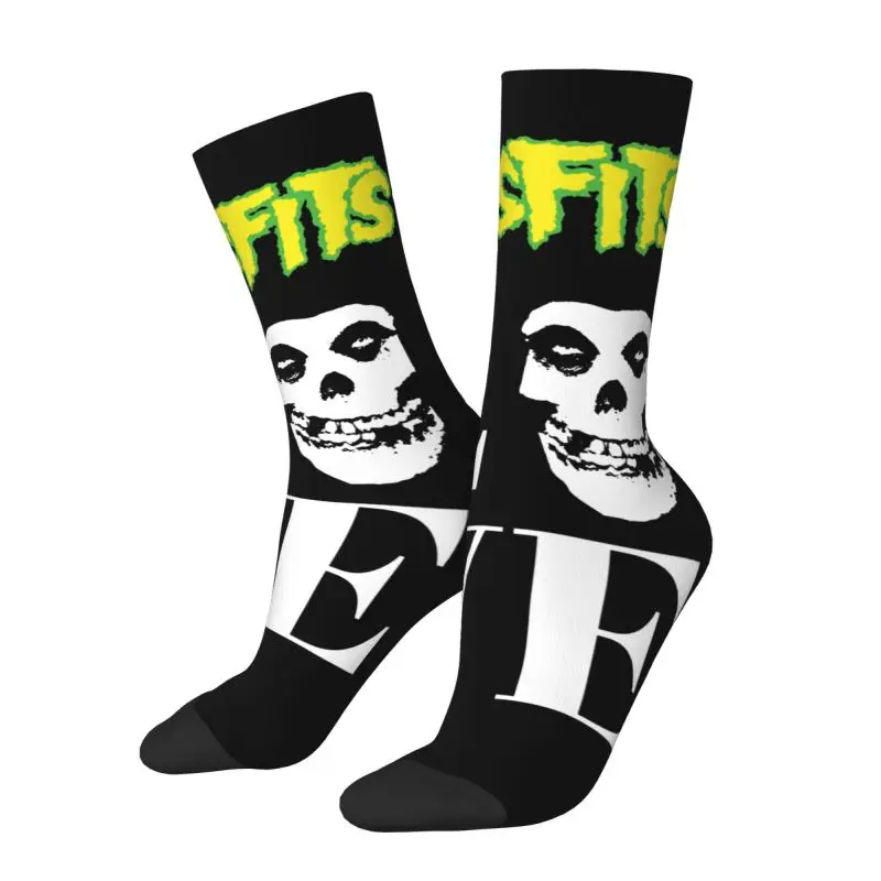 Custom Cute Rock Punk Band Misfits Socks Women Men Warm 3D Printing Heavy Metal Sports Basketball Socks