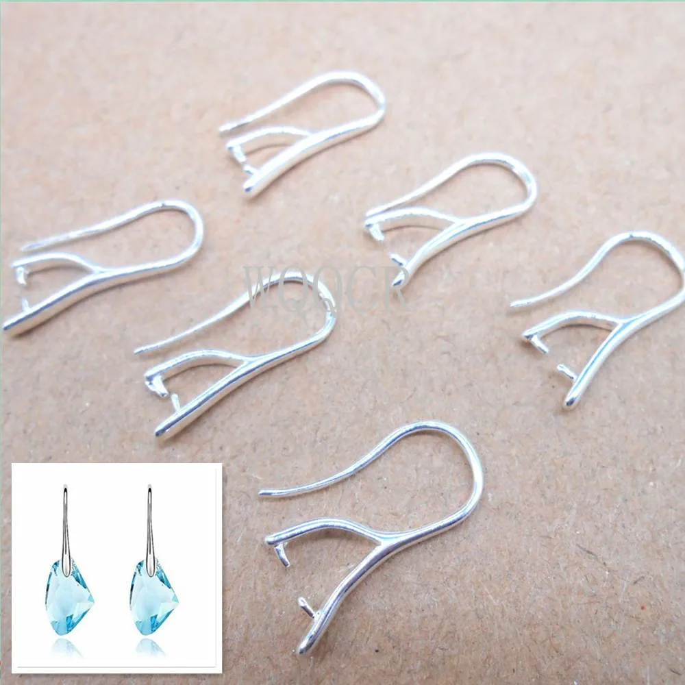 

100PCS High Quality New DIY Jewelry Making 925 Silver Smooth Shape Clip Hook Earrings For Gem Earring Accessories