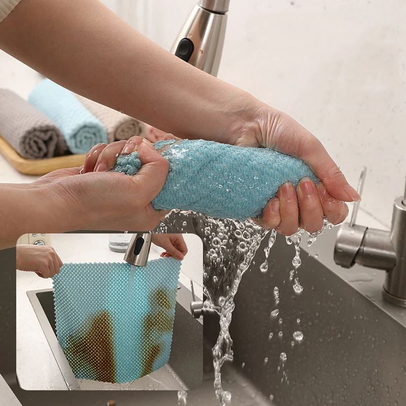 منشفة تنظيف المطبخ الترا ستوكات حبوب البن الجاكار سوبر ماصة متعددة الوظائف طبق منزلي القماش خرقة #6