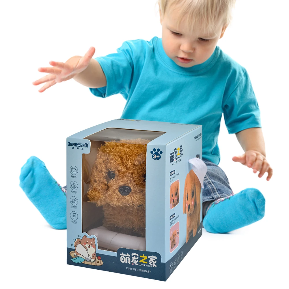 Electronic Robot Dog Interactive Robot Puppy Acts Like A Real Puppy Plush Puppy Toy Barking Stuffed Animal Dog for Girls Boys