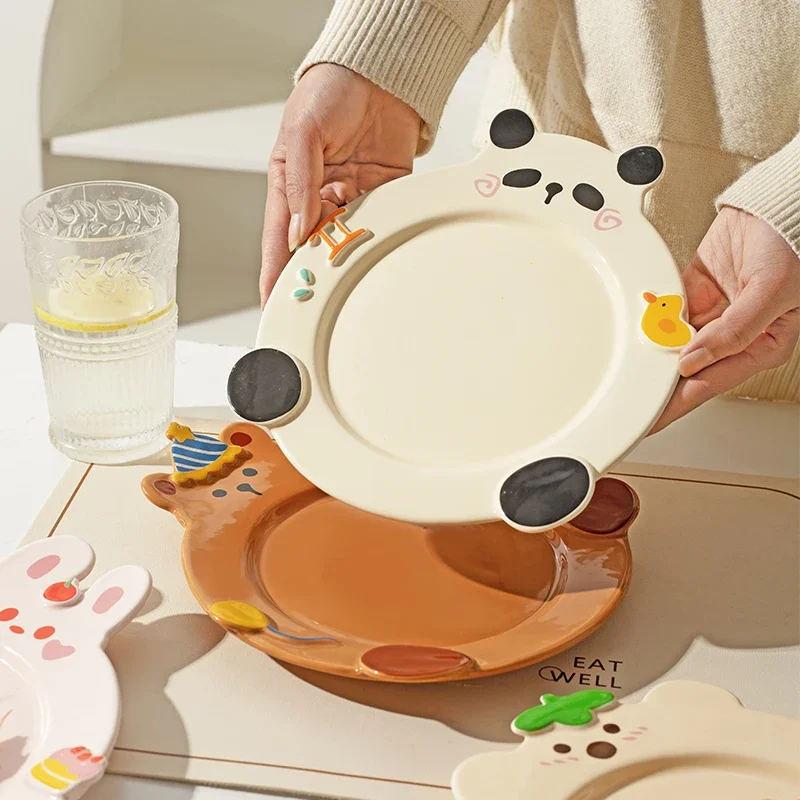 

Animal Party: Cute Panda-shaped Ceramic Dish Set - Home Cartoon Bowl and Plate, Unique Dinnerware for Birthday, Ideal Gift