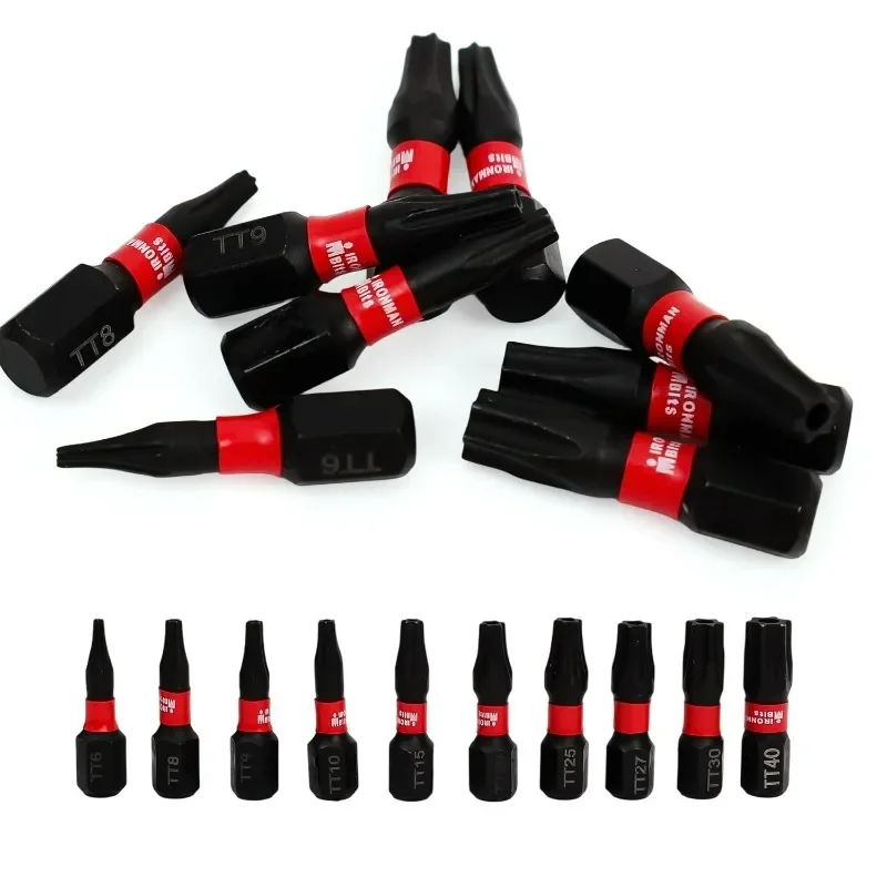 10pcs Multi Impact Allen Wrench Drill Bit with Base Black Steel Hex-Shank Electric Drill Tools Magnetic Screwdriver Driver Head