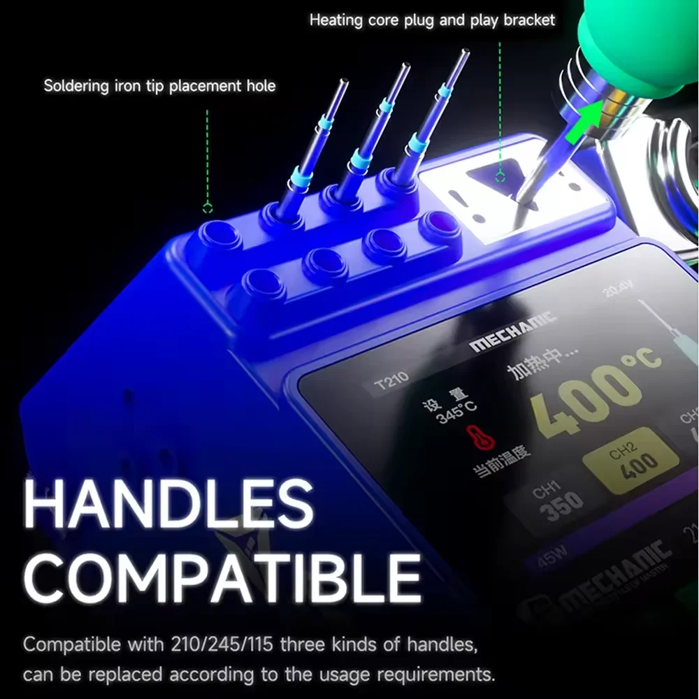 

MECHANIC Swift 1 Soldering Station Compatible With Three Handles T210/T245/T115 For Mobile Phone Motherboard BGA CPU Chip Repair