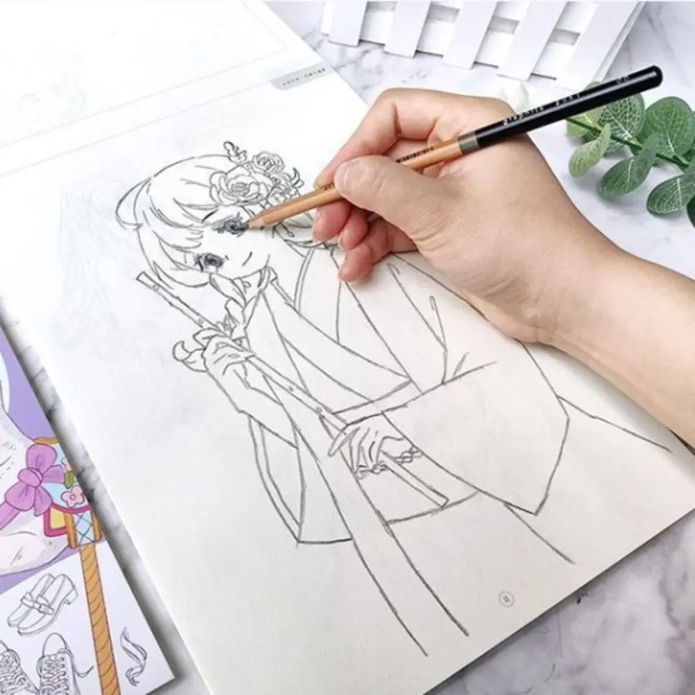 Libri di disegno a mano di Anime, libri di Tutorial disegnati a mano di fumetti di cartoni animati, libri di pratica di Draft di linea di base Zero per principianti