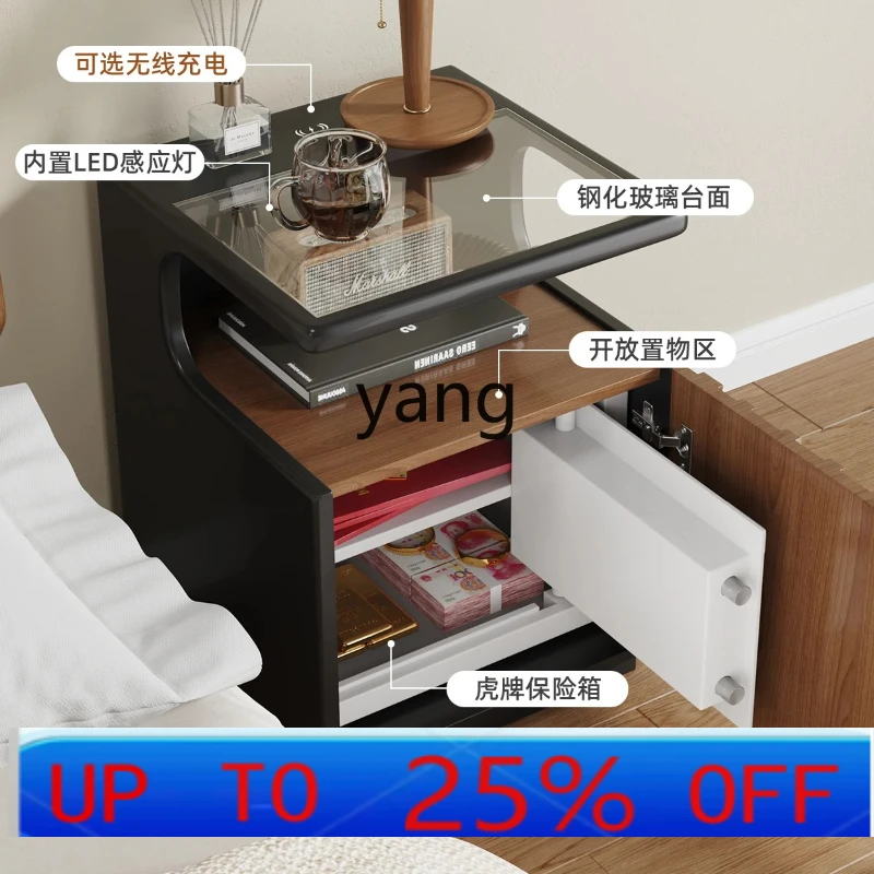 

LMMBedside Cabinet Safe Integrated Cabinet Solid Wood Vintage Minimalist Multi-Functional Bedside Cabinet