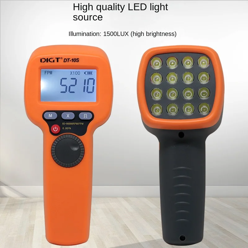 Digital Handheld Stroboscope BT-DT10S LED Flash Strobe Tachometer Speed Tester Non-Contact Gear Printing Rotation Speed Analyz