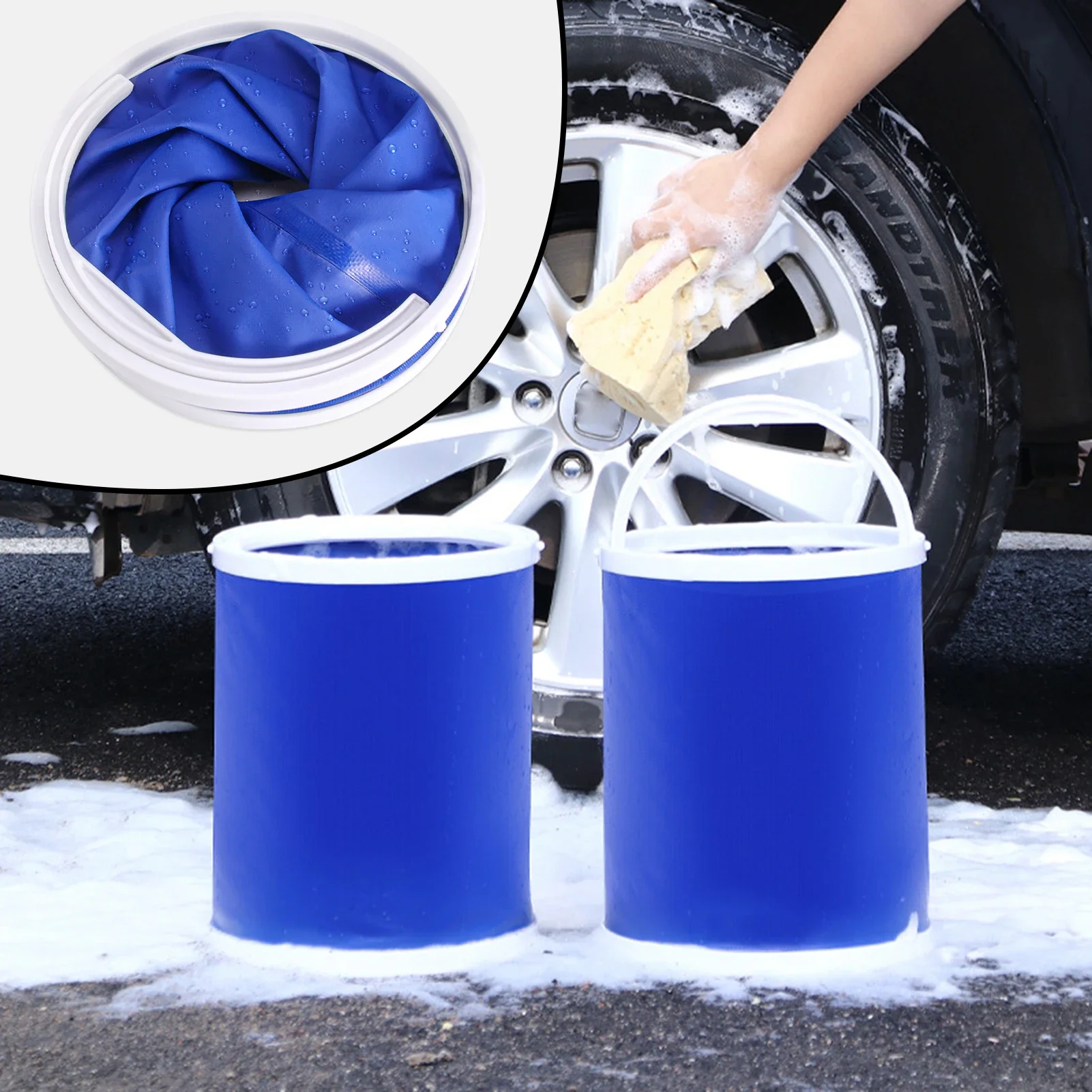 11L Folding Water Bucket Collapsible Car Wash Outdoor Fishing Camping Storage Barrel Container