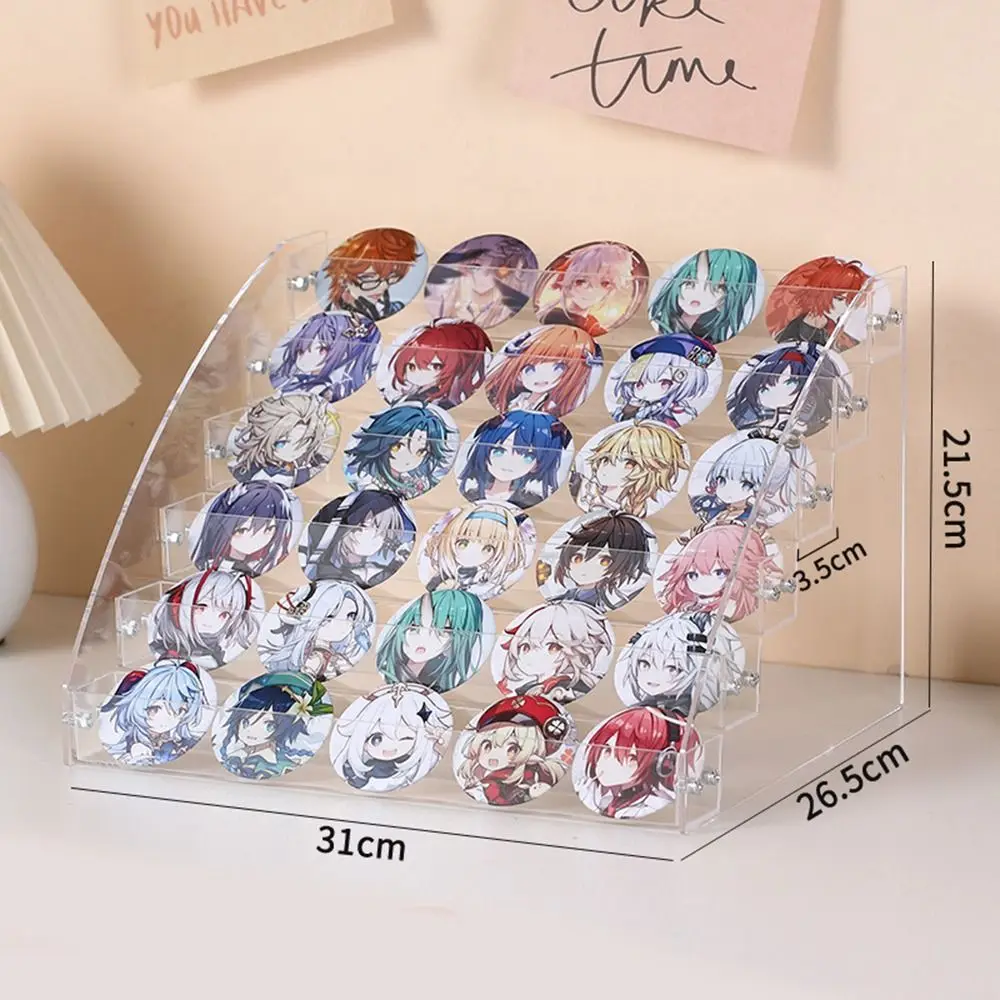 

Badge Storage Rack Ladder Display Rack Desktop Storage Box Desktop Organizer Bar Stand Display Rack Transparent Plastic