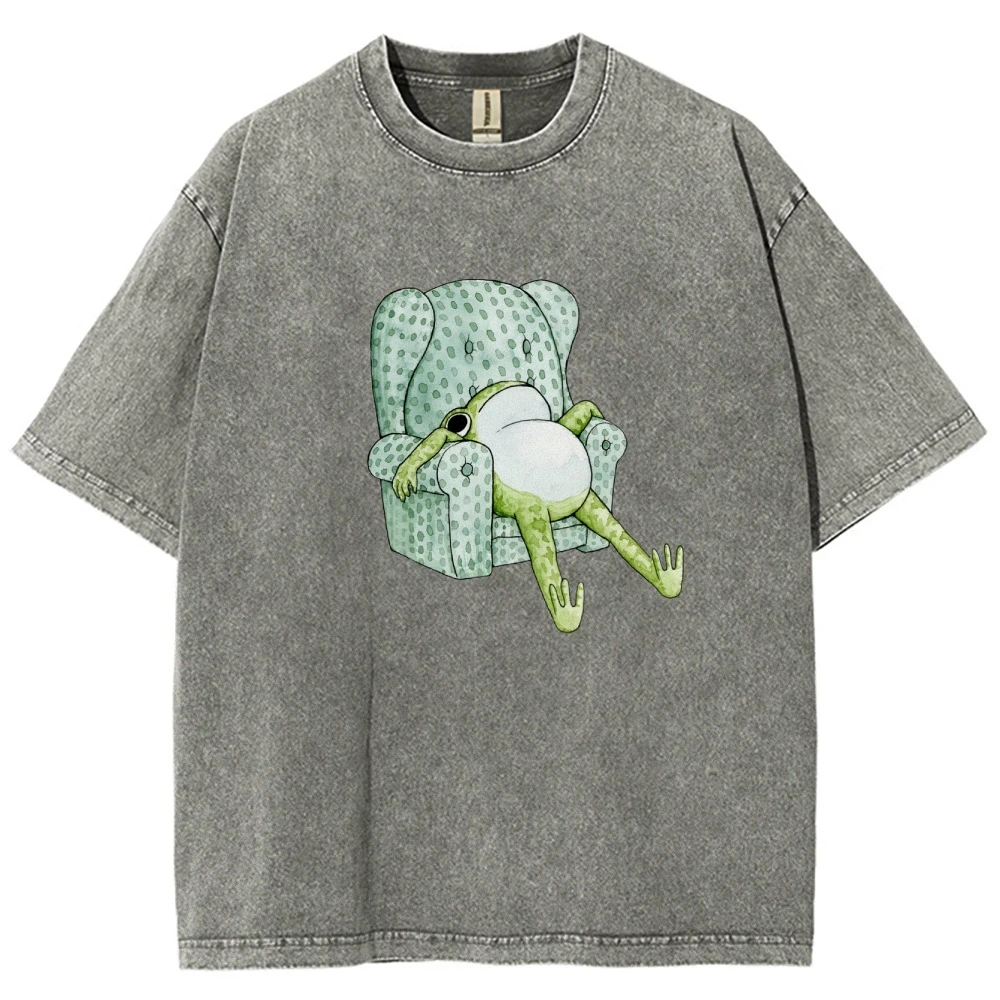 Rest Frog T-Shirt Women's Graphic Clothing Sales Unisex Oversized  y2k Clothes Shirts Women's Streetwear Shirt Vintage 90s Shirt