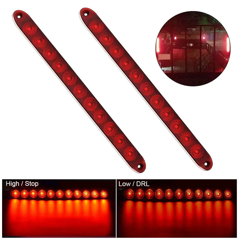

12 В 11 светодиодный задний фонарь, задний стоп-сигнал, предупреждающий фонарь заднего хода, высокий низкий свет для грузовика, прицепа, грузовика, пикапа, автобуса, фургона, кемпера, квадроцикла