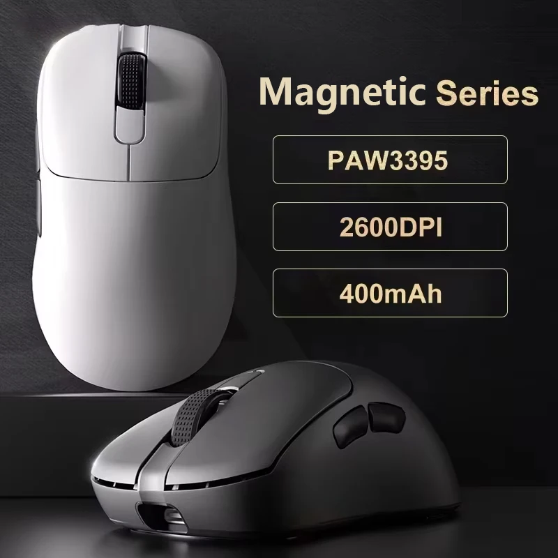 

Новая сверхлегкая легкая проводная беспроводная мышь с магнитной зарядной базой, эргономичная макроигровая мышь для ПК, ноутбука