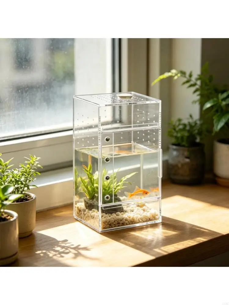 Acrylic Transparents Feeding Box Reptiles Breeding Box Climbing Pet Terrariums J0MC