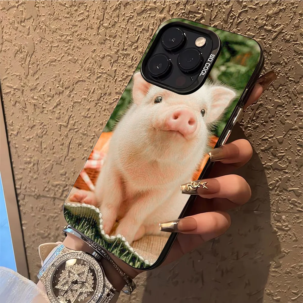 Cute Pet Pig Phone Case  Phone Case For iPhone 14 16 15 11 12 13 Pro Max Mini Plus Shockproof Cover