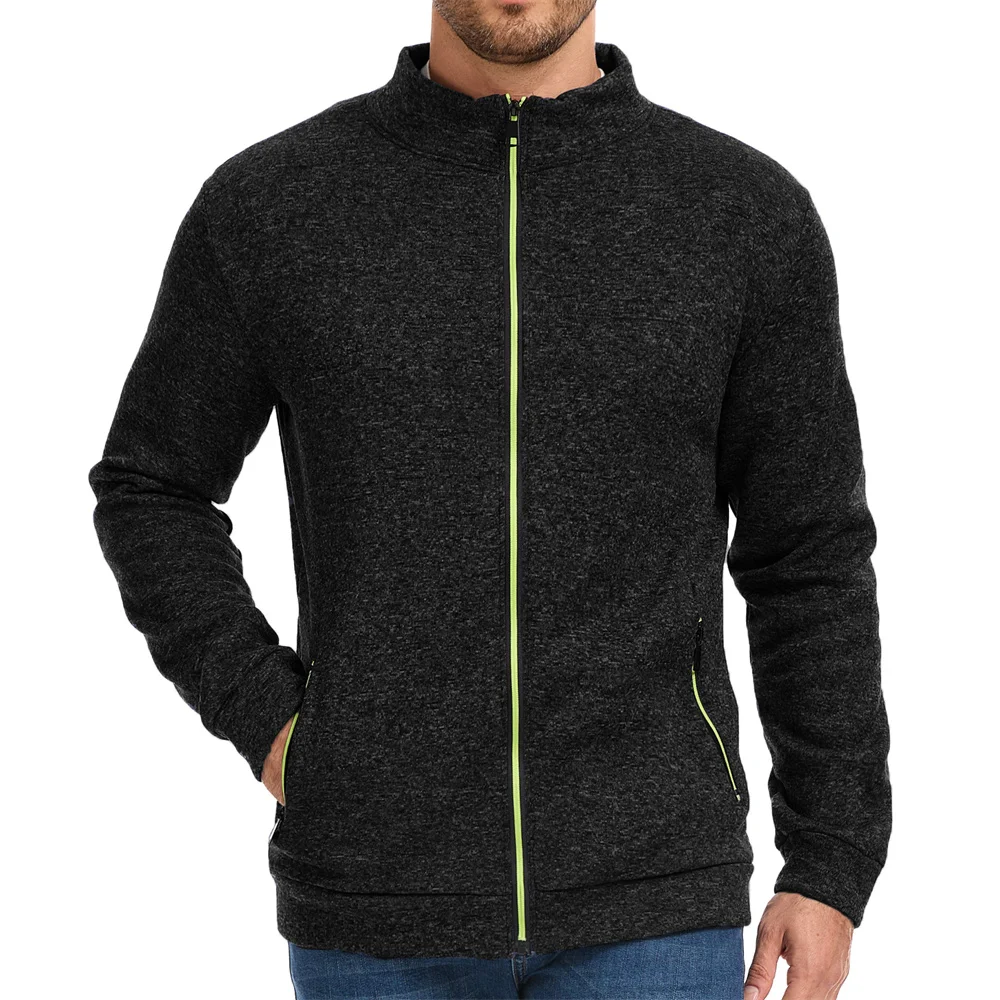 Autumn New Men's Zipper Sweatshirt Jacket Breathable Cozy Fashion Outwear Stand Collar Long Sleeve Male Classic Jackets