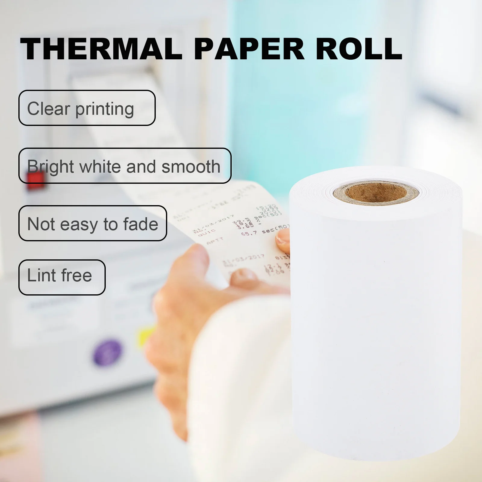 

10 Rolls Till Paper Rolls Thermal Smooth Clear Printing Paper for Credit Card Machines Cash Register Receipt Printing
