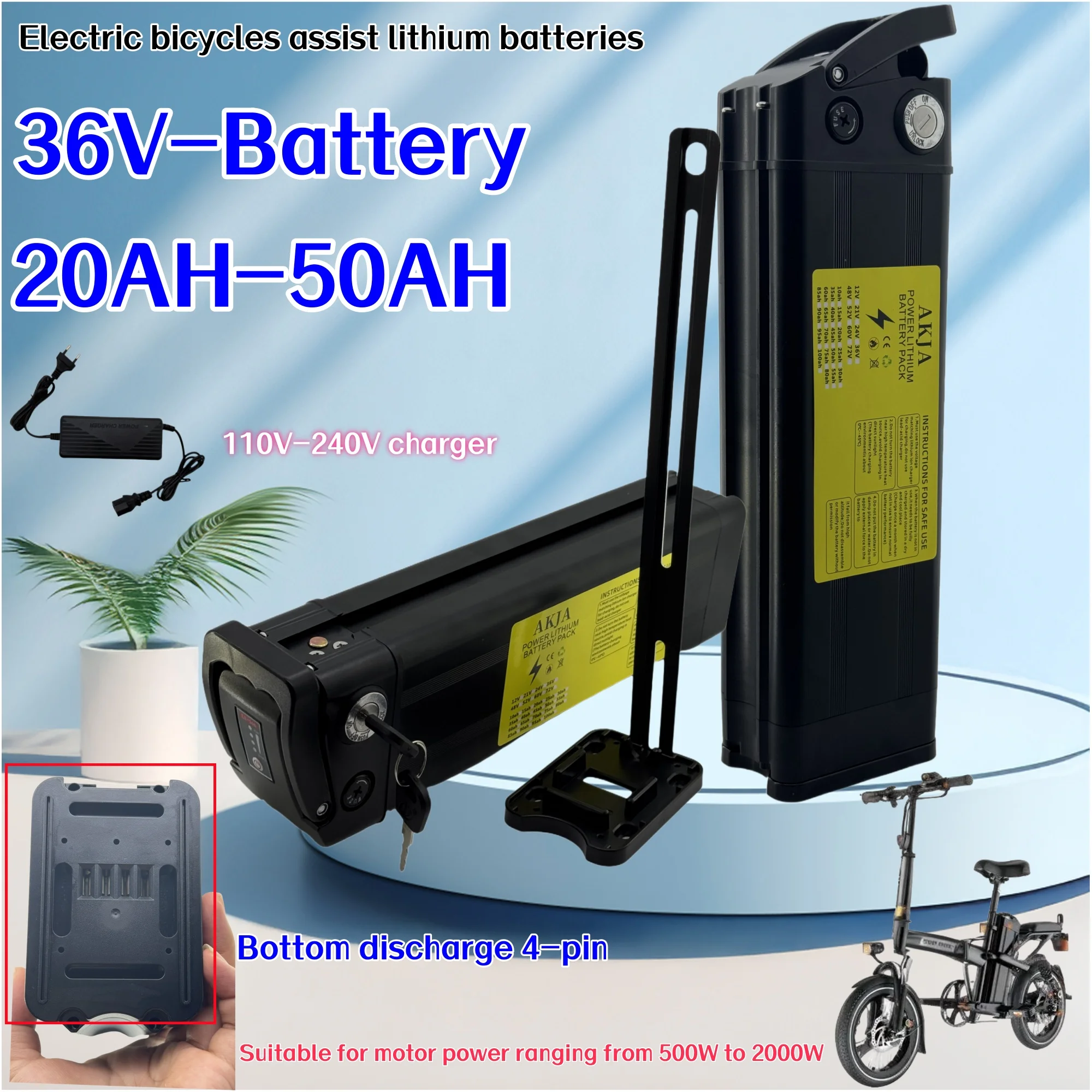 

Air transportation, power assisted bicycle 18650 lithium battery 24V 80AH, suitable for Silverfish motors below 500W-2000W