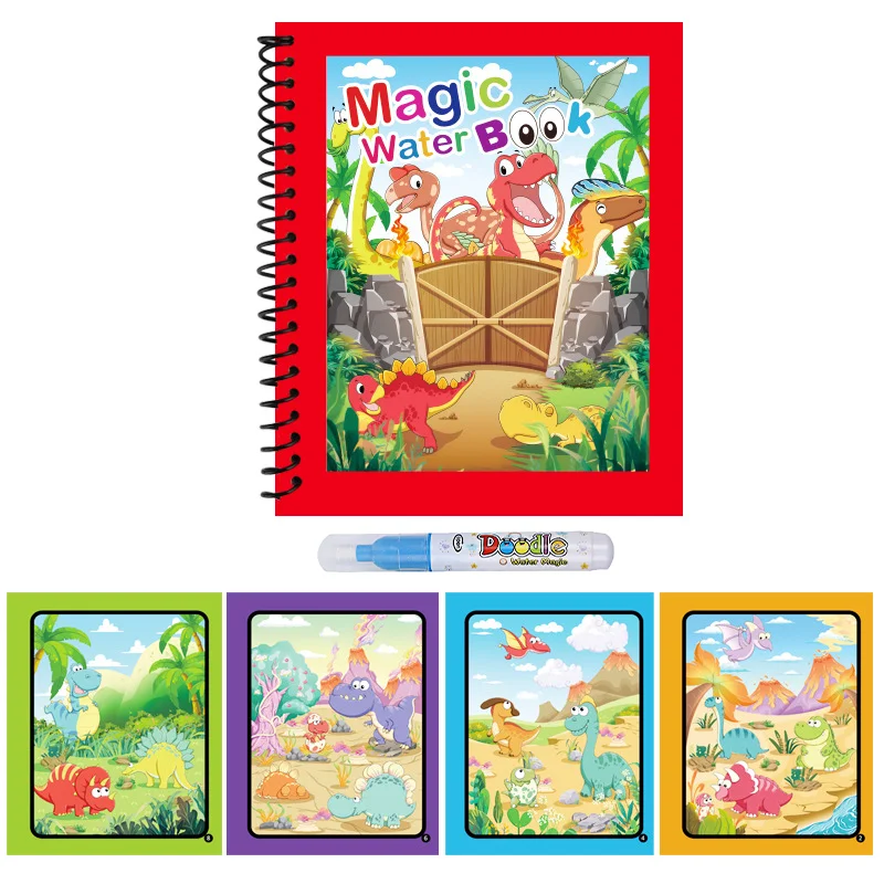 Wiederholte Kinder Zeichnung Malbücher Sensorische Frühe Bildung Puzzle Zeichnung Spielzeug Ozean Dinosaurier Tier Wasser Zeichnung Bild