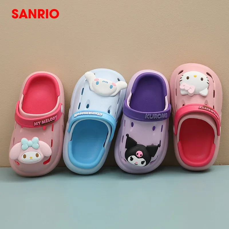 Sanrio Melody-Sandalias de Hello Kitty para niños y niñas, chanclas antideslizantes de fondo suave para el hogar, para verano