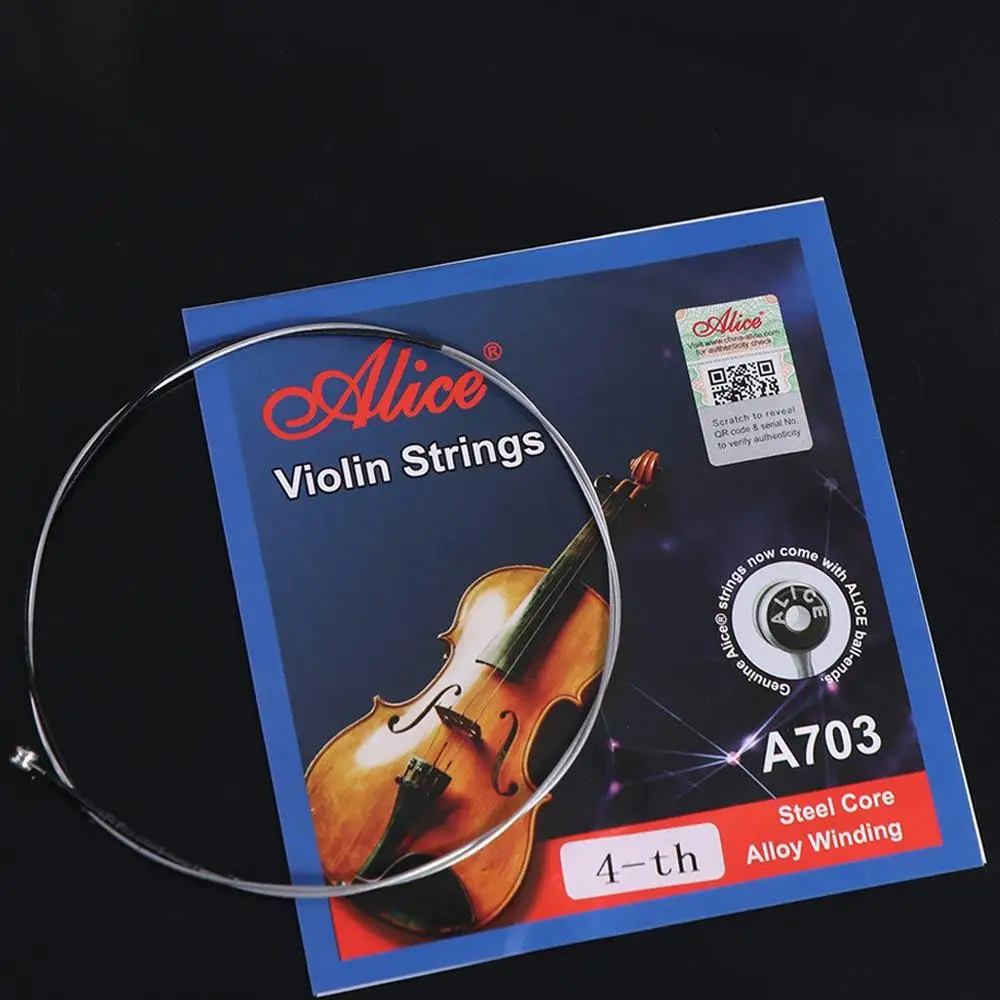 4/4 3/4 1/2 1/4 1/8 A703 Violin Strings E A D G Strings Replacement Alice Strings Nickel String Winding Violin Strings Violinist