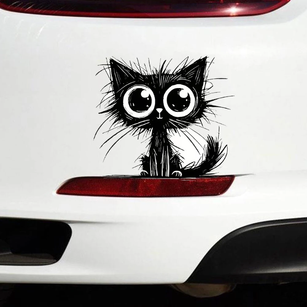 Adorable Black Cat Switch Sticker, Self-Adhesive Vinyl Decal, Used for Car Windows, Bumper, Laptops, Windows, Glass, Walls