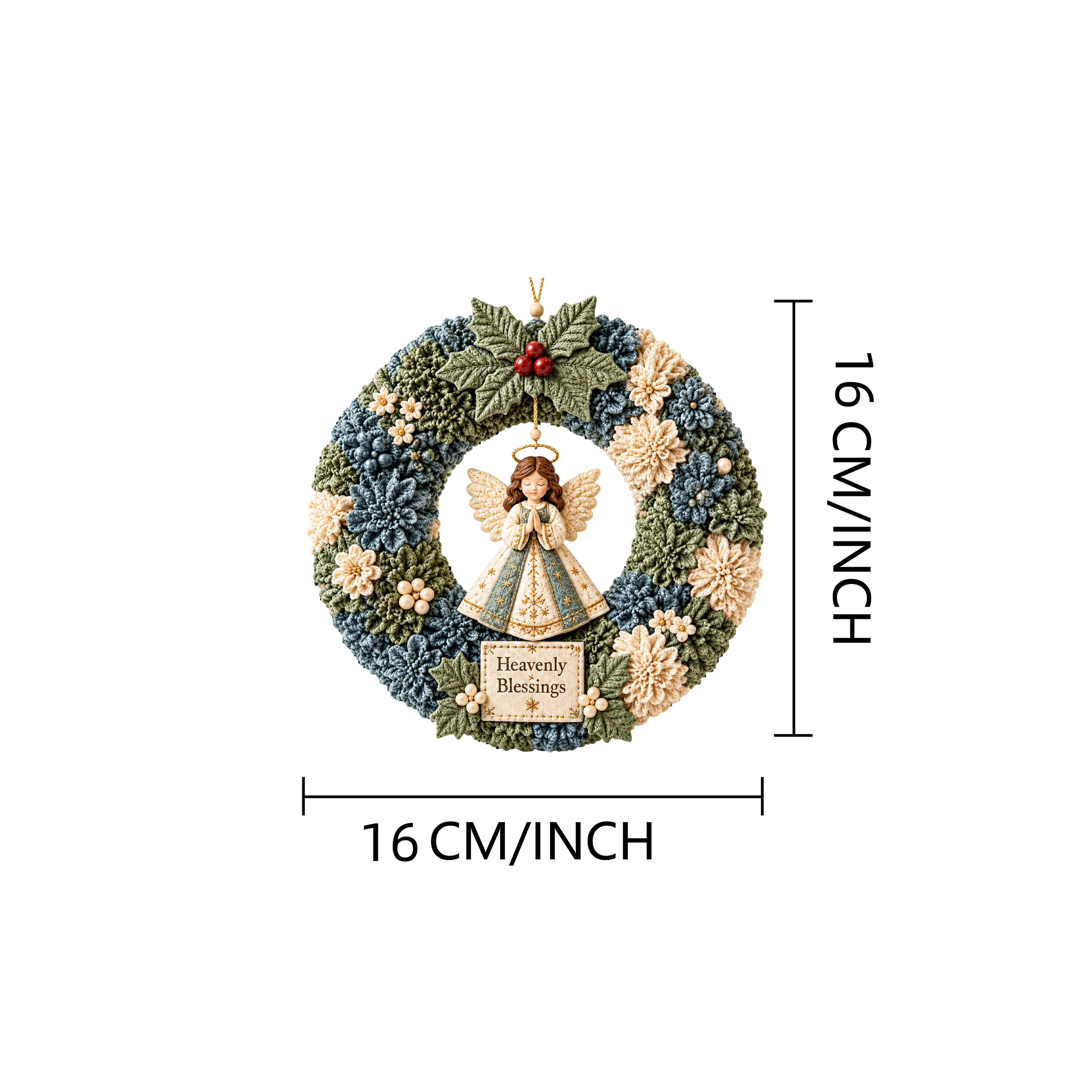 3D Punch Needle Wreath Craft Kit Assorted Cotton Yarn Beginner DIY Christmas Home Decor Wall Hanging Ornaments Holiday Gift Set