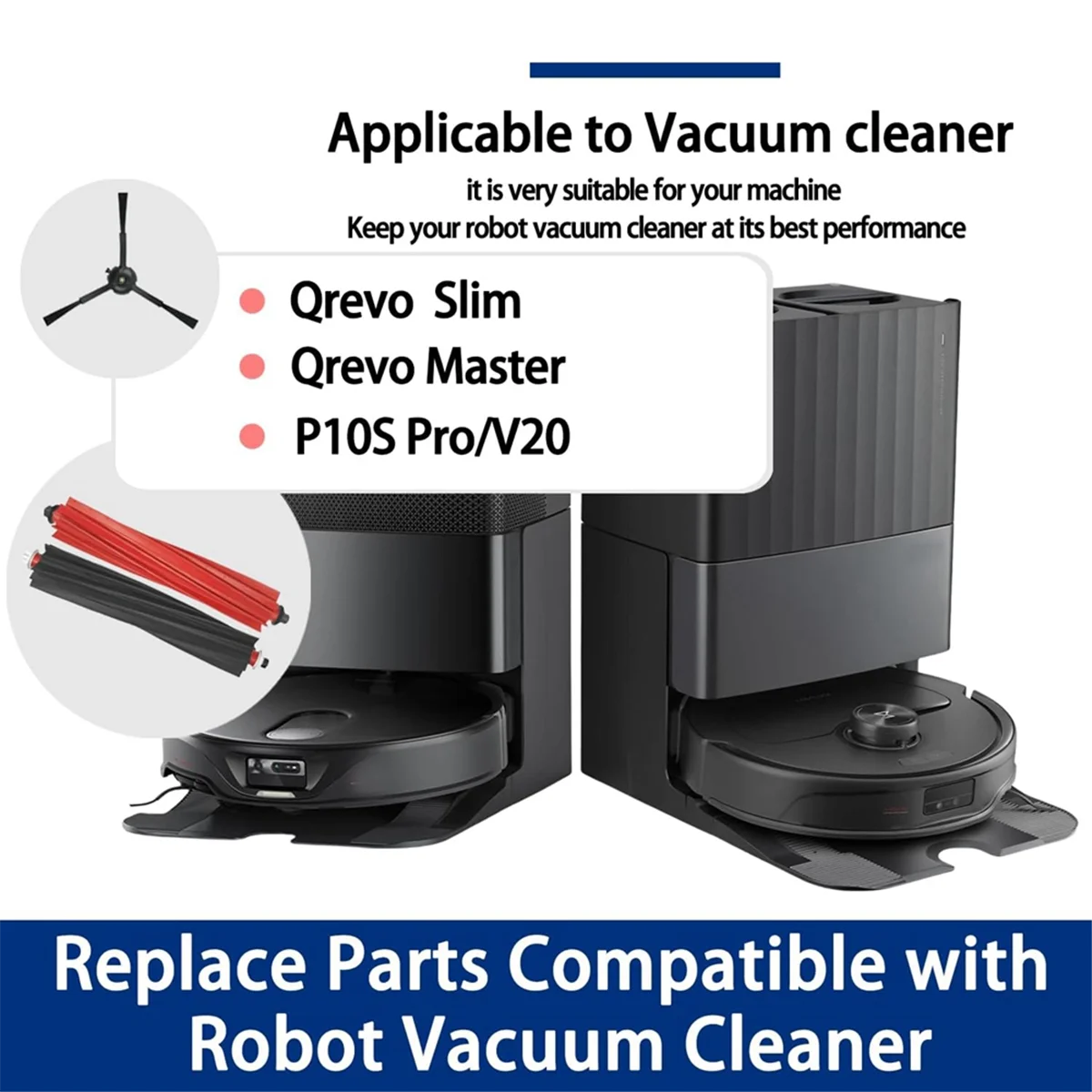 Fzfz para qrevo slim, qrevo master aspirador de pó acessórios escova principal filtro mop pano saco pó peças reposição