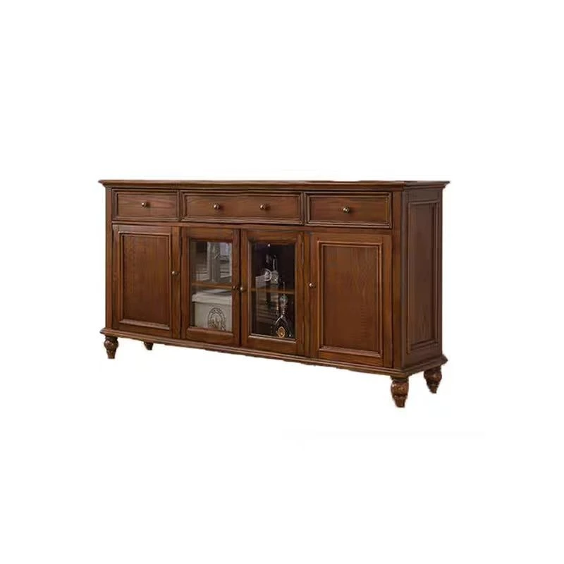 Solid wood living room pantry cabinet country vintage home locker multifunctional storage