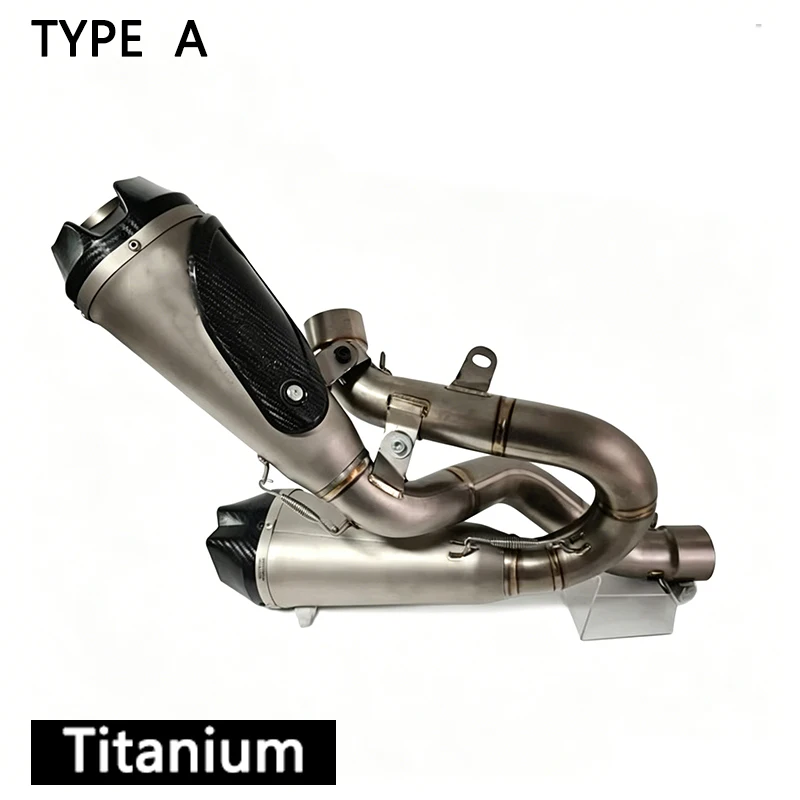 Titanium Alloy  Motorcycle Exhaust Middle Tail Link Pipe Carbon Muffler for Ducati Panigale Streetfighter V4 Escape System