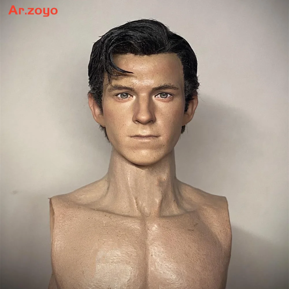 

1/6 XT001 Tom Holland Little Bug Male Head Sculpture Carving 100% Hair Transplant Model Fit 12"Figure Collect