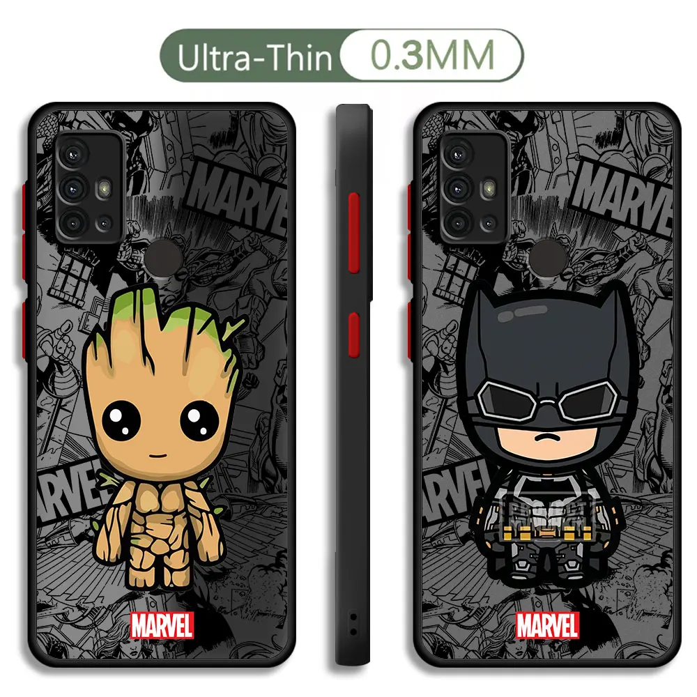 Matte Case for Samsung Galaxy S10 S9 S23 Ultra S20 FE S22 5G S10 Lite S21 Plus Cover Cute Marvel Black Panther Spiderman Armor