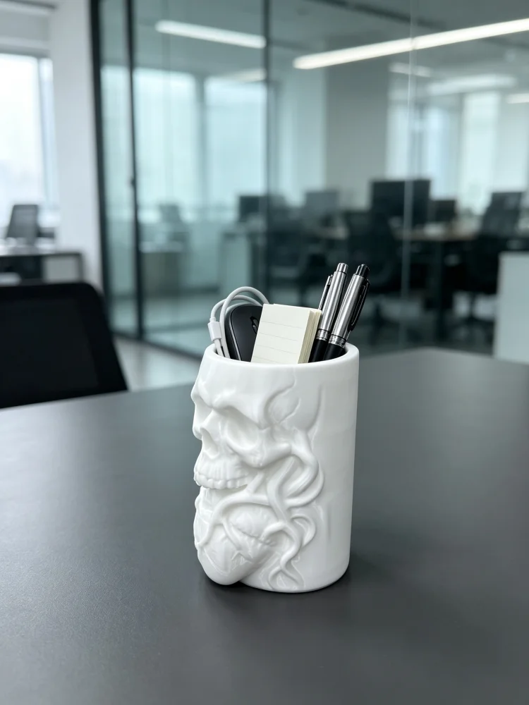 Stationery Office Supply Store - Porta-canetas com relevo de caveira e