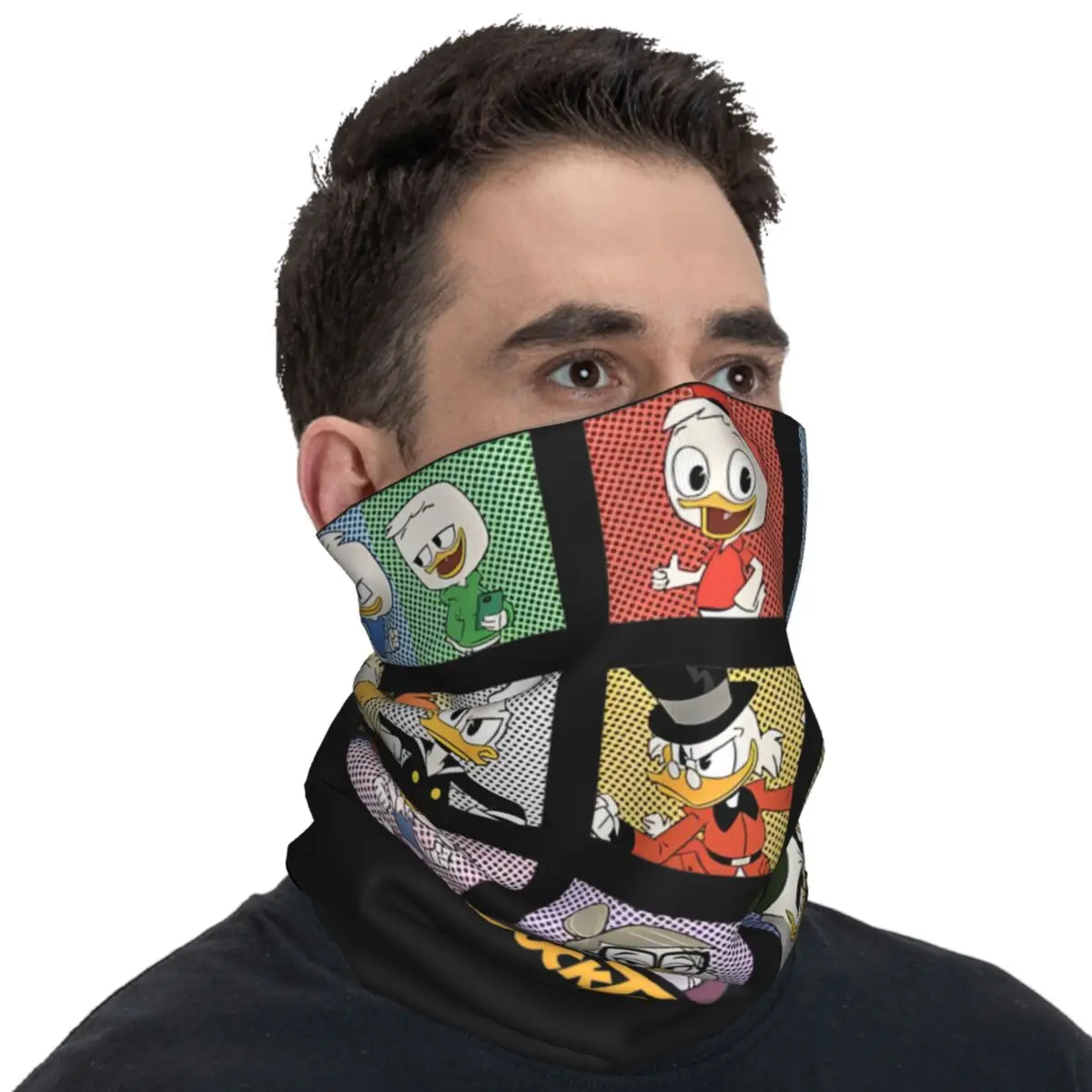 DuckTales Group Shot Comic Box Up Bandana Retro Balaclava Spring Hiking Camping Anti-UV Cycling Mask Soft Warm Tactical Mask