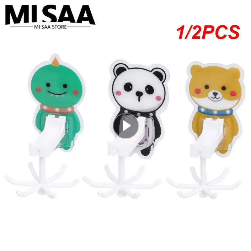 1/2PCS Rotary Hook Kitchen Accessories Student Dormitory 6 Claw Multifunctional Key Holder Sticking Hook