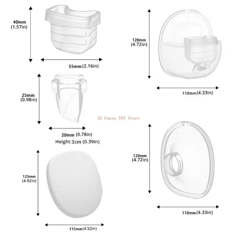 96GC 1 jeu d'insertion bride 24mm/27mm avec tasse collecteur lait pour accessoires tire-lait S18/S21 avec vaves en bec
