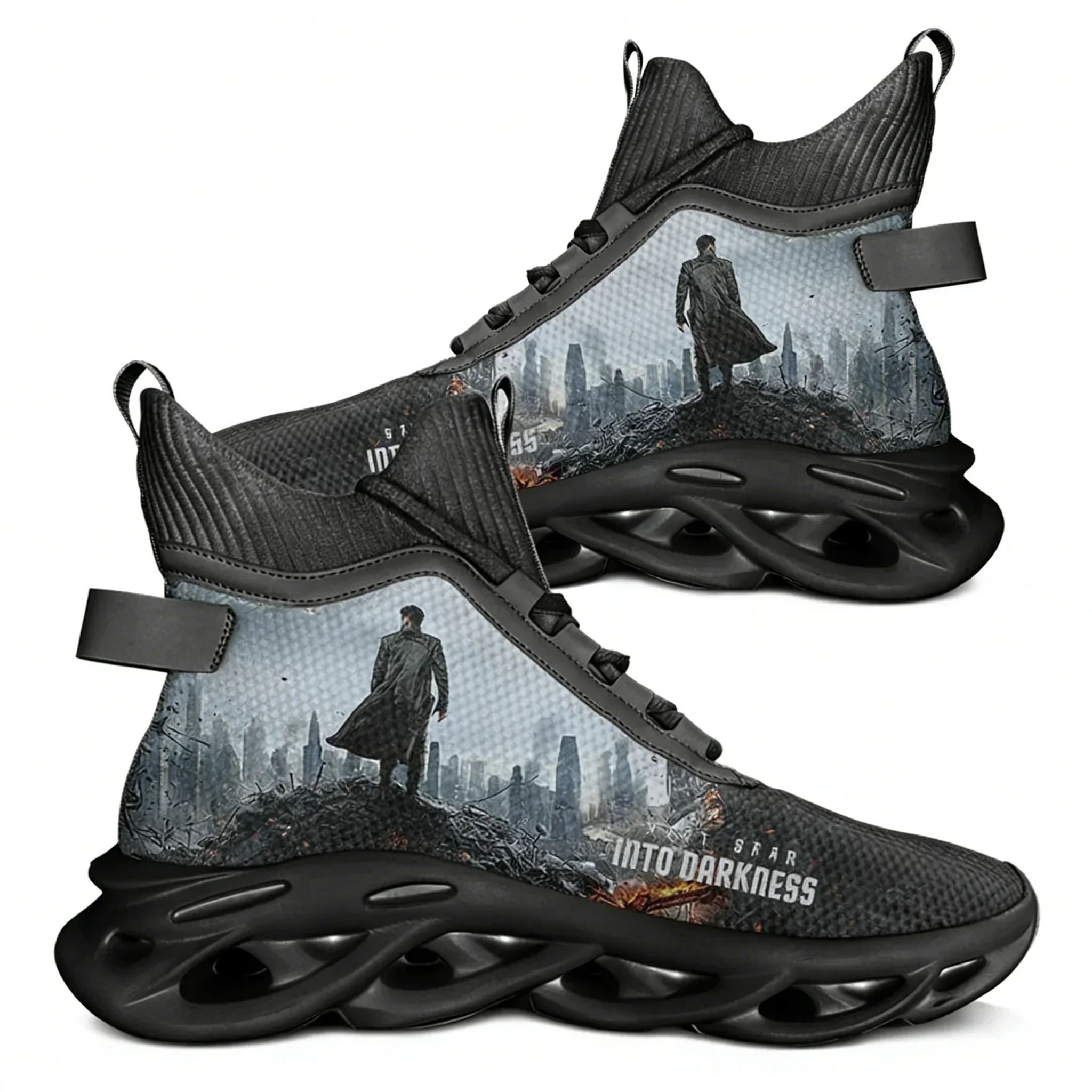 Star Trek Into Darkness High Top Flats Sneakers Mens Womens Sports Shoe High Quality Sneaker Lace Up Mesh Footwear Custom Shoes