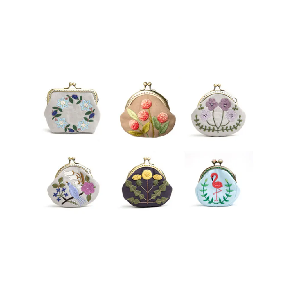 

1 Set Round Clasp Kit For Beginners With Wool Thread Needle Tools Coin Purse Diy Handmade Bag Pattern Cloth Accessories Starter