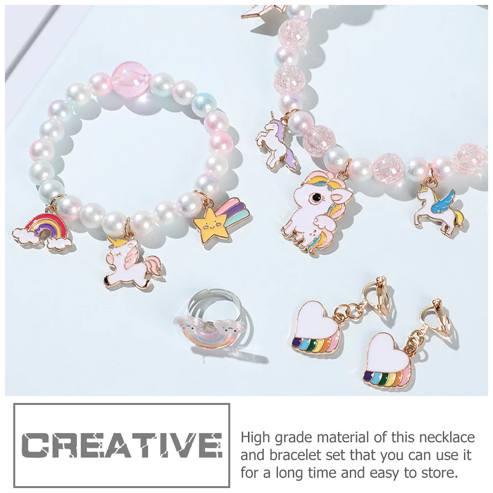 Children's Jewelry Kids Beaded Necklace Childrens Toys Little Girl Bracelet Ornament and